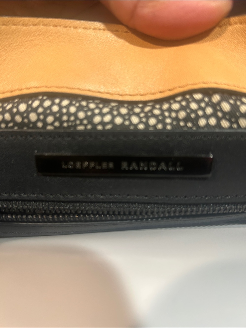 Loeffler Randall Leather Stud-Trim Satchel Bag in Tan - Picture 6 of 8